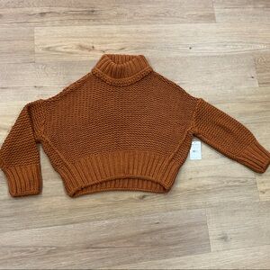 Free People Rust Cowl Neck Sweater